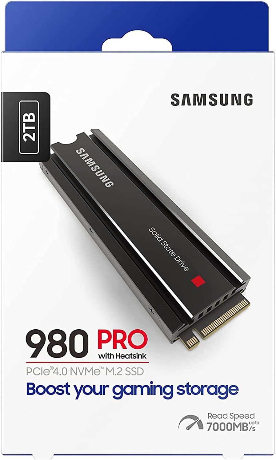 Накопитель SSD M.2 2TB SAMSUNG MZ-V8P2T0CW 980 PRO w/ Heatsink (M.2 2280, PCI-E x 4, Reading 7100 MB/s, Writing 5100 Mb/s)