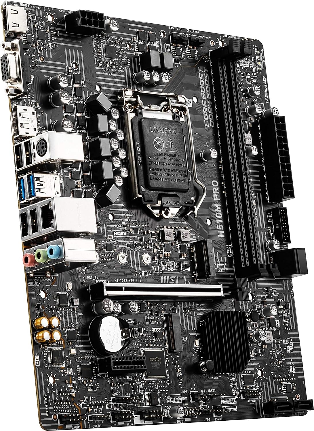 Мат. плата MSI PRO H510M-B (S-1700, H510, VGA, HDMI, PCI-E, 2DDR4, M.2, SATA3, GbLAN)