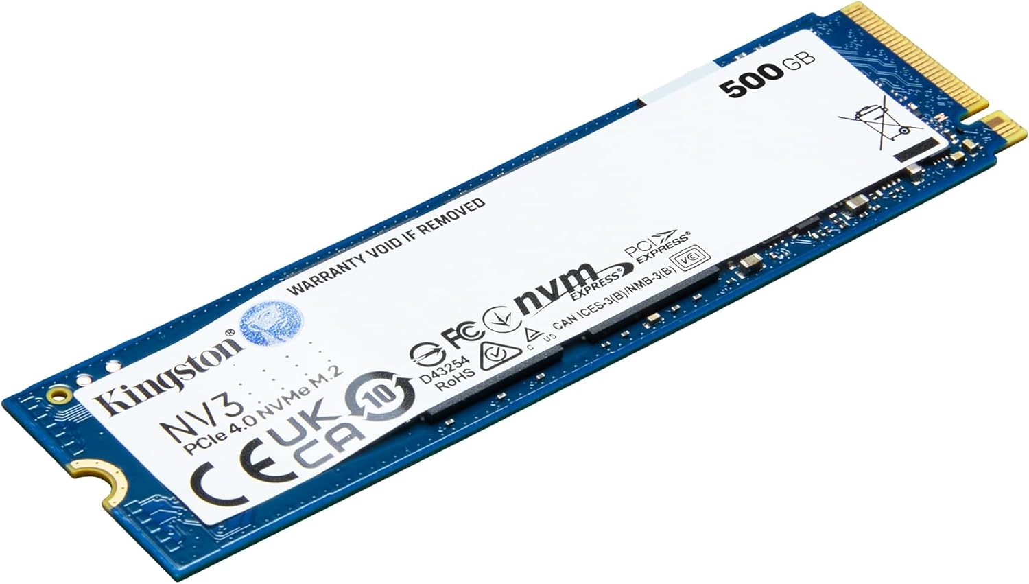 Накопитель SSD M.2 500GB Kingston SNV3S/500G NV3 (M.2 2280 PCI-E, Reading 6000 MB/s, Writing 3000 Mb/s)