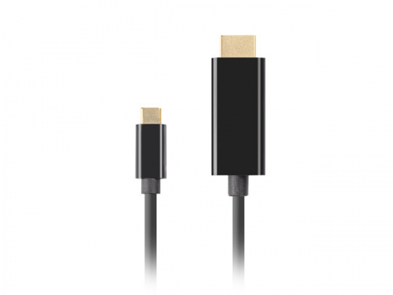 Кабель LANBERG CA-CMHD-10CU-0010-BK USB-C(M)->HDMI(M) CABLE 1M 4K 60HZ BLACK