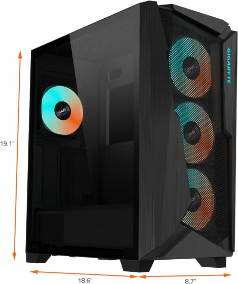 Корпус MidiTower Gigabyte C301G w/o black (MidiATX, ATX)