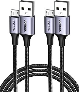 Кабель Ugreen 60146 (USB-A(M) to Micro USB(M), 1m, Aluminium, 18W, Black)