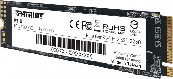 Накопитель SSD M.2 480GB Patriot P310P480GM28 P310 (M.2 2280 PCI-E, Reading 1700 MB/s, Writing 1500 Mb/s)