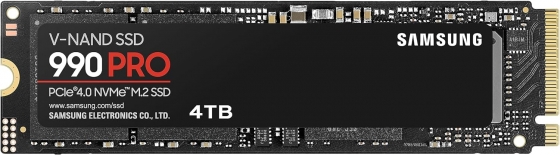 Накопитель SSD M.2 4TB SAMSUNG MZ-V9P4T0GW 990 PRO (M.2 2280, PCI-E x 4, Reading 7450 MB/s, Writing 6900 Mb/s)