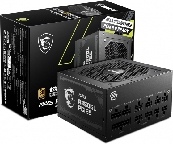 Блок питания 850W MSI MAG A850GL 80+ Gold (Full Modular, ATX 3.0)