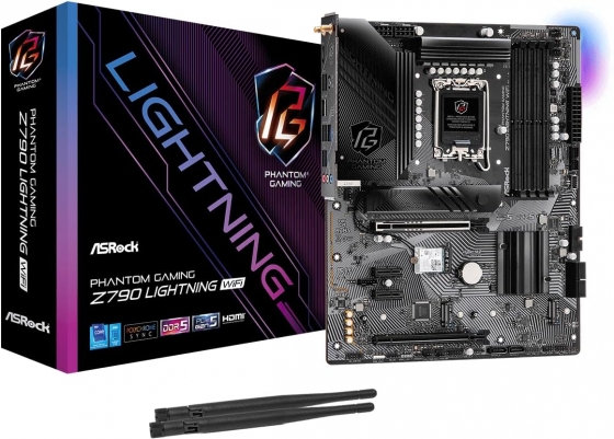 Мат. плата AsRock Z790 Phantom Gaming Lightning (S-1700, Z790, HDMI, 5xPCI-E, 4DDR5, 4xM2, SATA3, GbLAN)