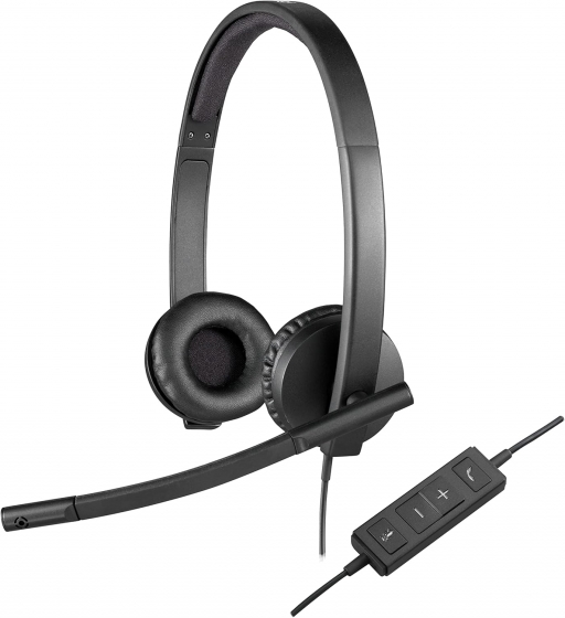 Наушники с микрофоном Logitech H570E Stereo (USB, Black)