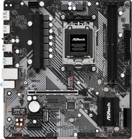 Мат. плата Asrock B650M-H/M.2+ (S-AM5, B650, HDMI, DP, 3PCI-E, 2xDDR5, M.2, SATAIII RAID, SATA3, GbLAN)