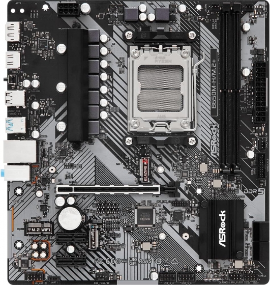 Мат. плата Asrock B650M-H/M.2+ (S-AM5, B650, HDMI, DP, 3PCI-E, 2xDDR5, M.2, SATAIII RAID, SATA3, GbLAN)